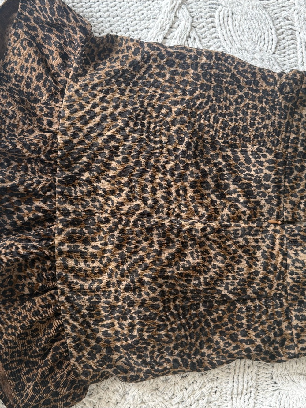 Zara Leopard Print Ruffle-Hem Mini Skirt - Brown/Black - Picture 3 of 4